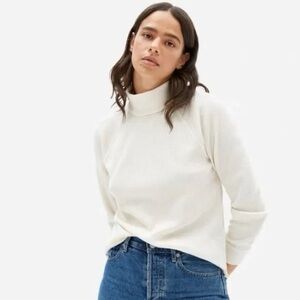 Everlane Organic Cotton Turtleneck Waffle Tee Thermal Canvas Large